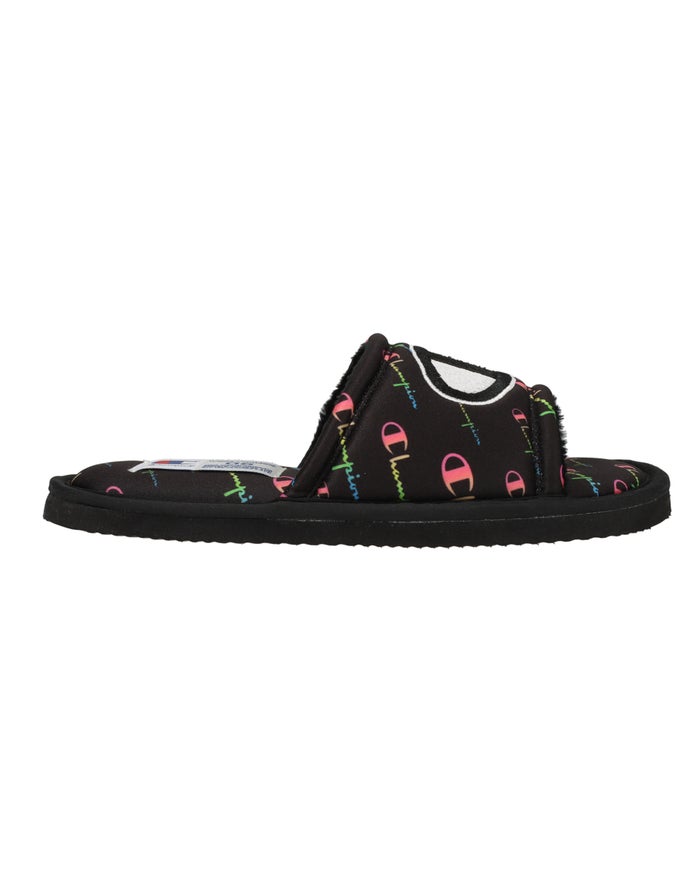 Pantuflas Champion Mujer - Cozy Tozy Wild ( Negras ) 4617352-DZ